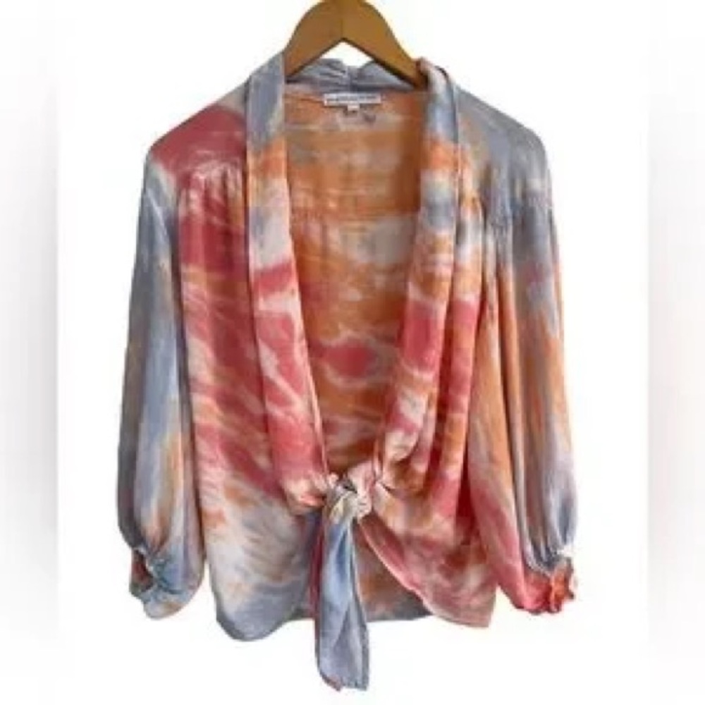 Young Fabulous & Broke Carmen Tie-Dye Blouse Top Fall Transition Boho